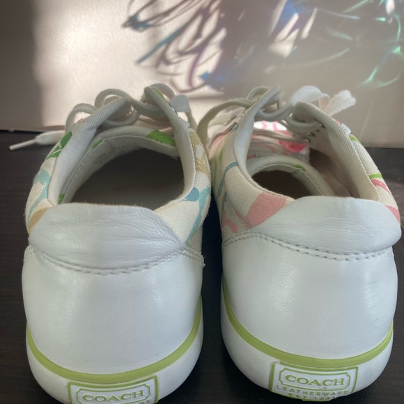 COACH Barrett sneakers size 6.0 multicolor on white signature C’s - Picture 3 of 13
